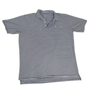 B. Draddy Blue and White Striped Men's Polo Shirt